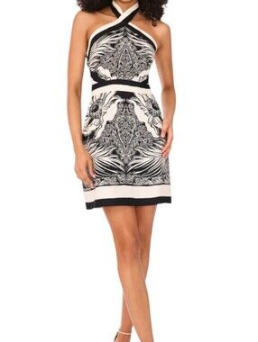 Parker Fergie Halter Linen Blend Minidress... Size 8